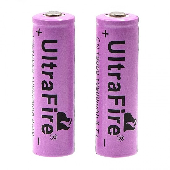 Ultrafire Rechargable Li-ion Battery 18650 10800mAh 3.7V Set of 2pcs