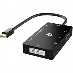Mini DP Adapter, [DP 1.2 Version/4Kx2K], Rankie Mini DisplayPort to HDMI/DVI/VGA HDTV Male to Female 3-in-1 Adapter Converter