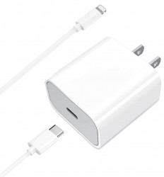 iPhone Fast Charging 20w USB-C Power Adapter And USB-C To Lightning Cable