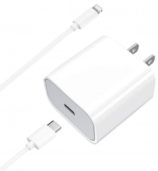 iPhone Fast Charging 20w USB-C Power Adapter And USB-C To Lightning Cable