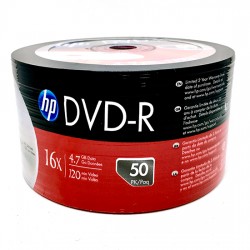 HP DVD-R47 16X FULL LOGO SURFACE 50PKS BULK COLOUR WRAP