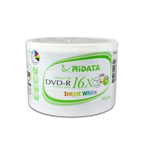 RiDATA 4.7GB 8X DVD-R Inkjet Printable 50 Packs