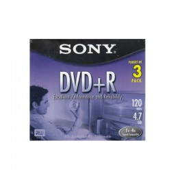 Sony DVD+R 3 Pack, 120 Min., 4.7 GB, New
