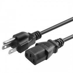3 Prong Power Cable for Computers/Printers/Monitors Cable Black