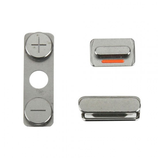 Apple iPhone 4S Side buttons Volume Mute Power and Vibrator Button Silver