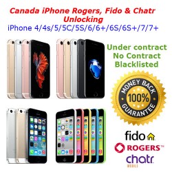 Apple iPhone Unlocking Service Rogers, Fido, Chatr